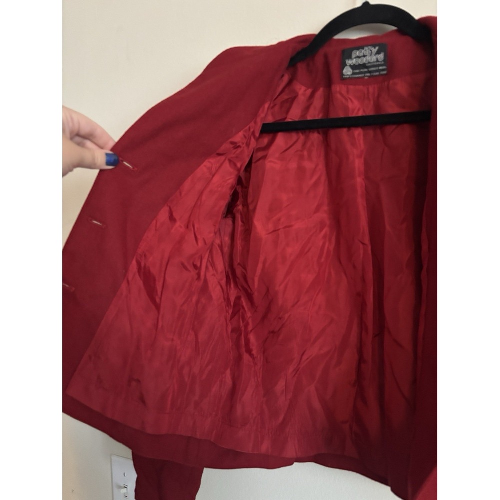 Vintage 70s Patti Woodard California Wool Jacket‎ Red Preppy Academia XS Small - Picture 5 of 6
